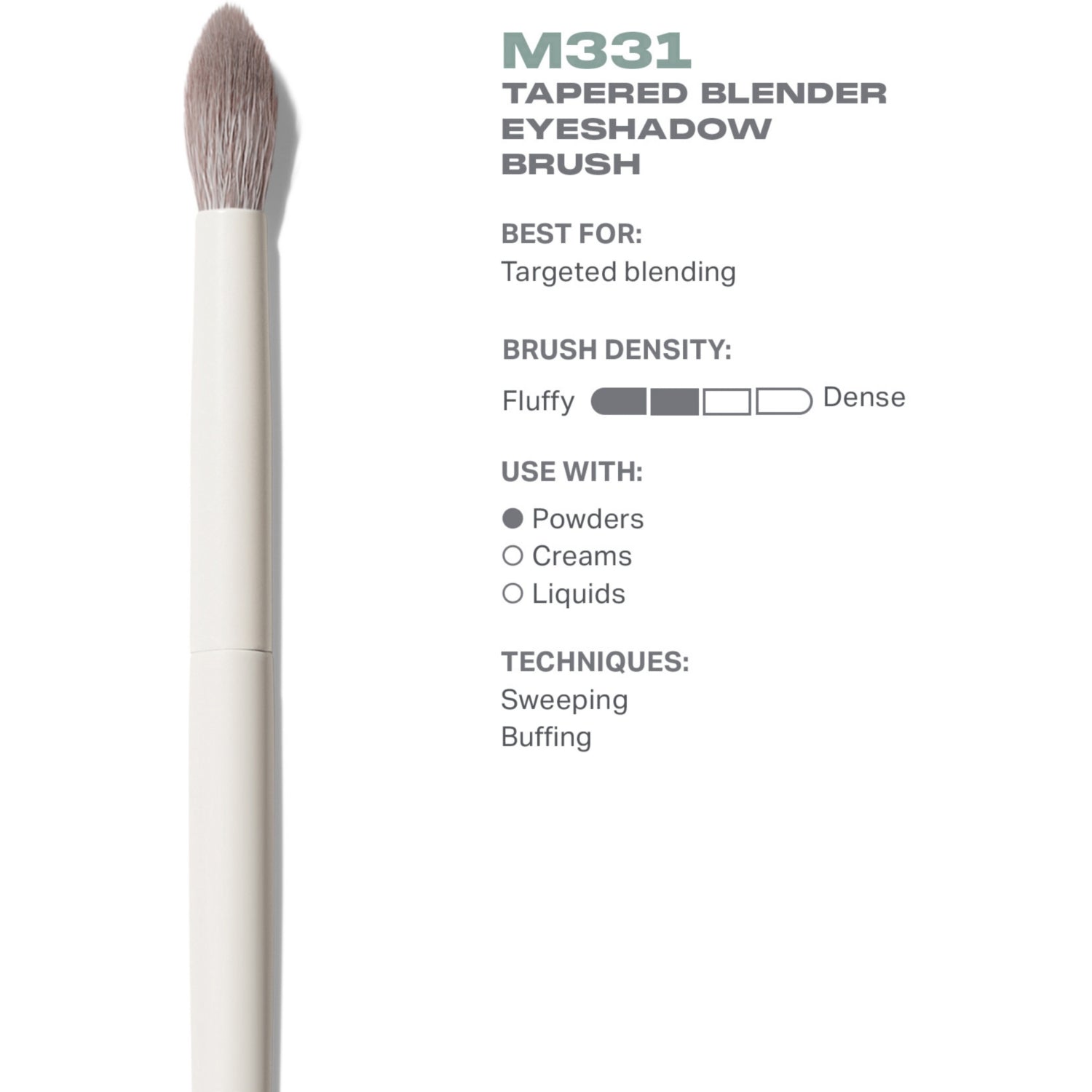 Morphe M331 Tapered Blender eye brush, imported from the UK