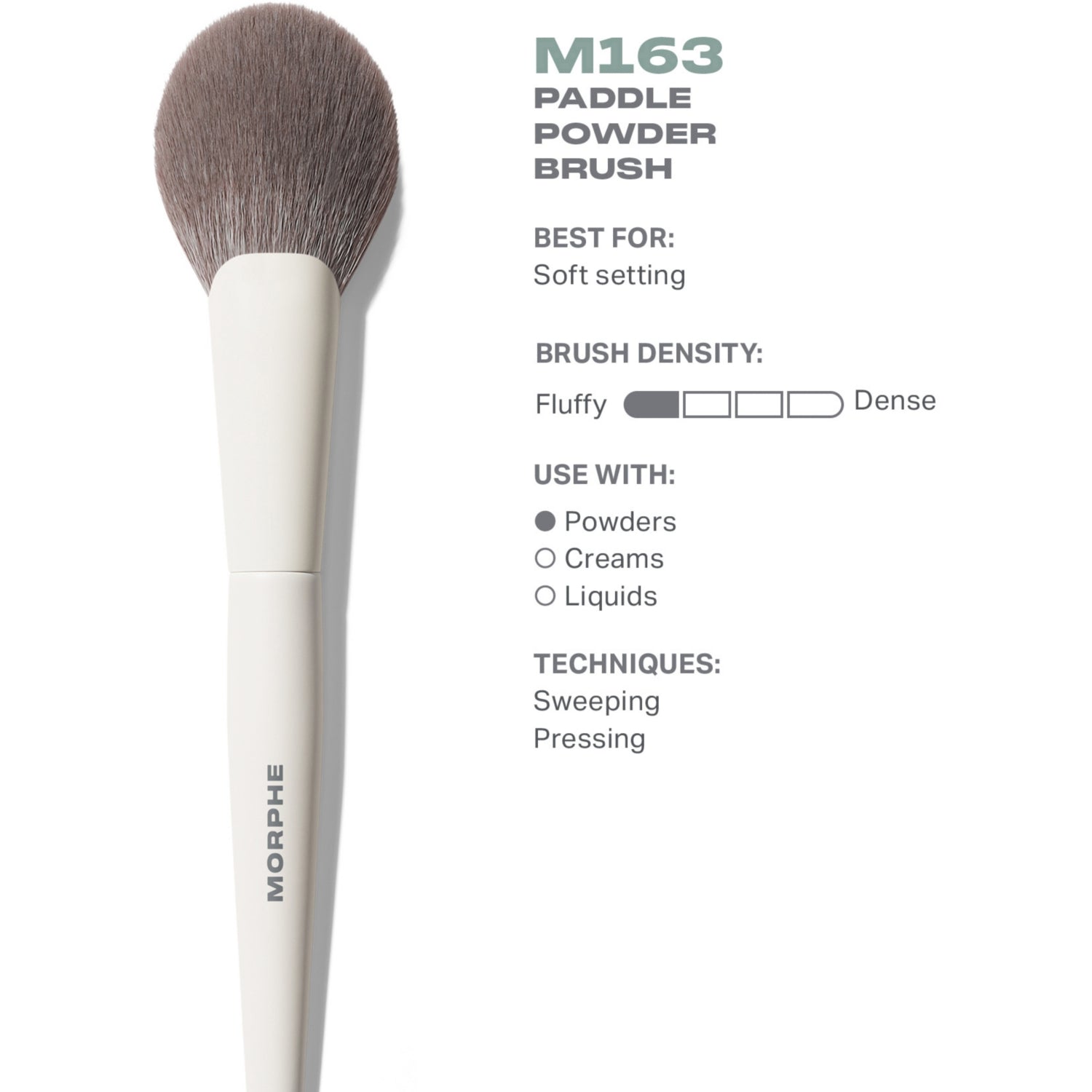 Morphe M163 Paddle Powder Brush for makeup - British product