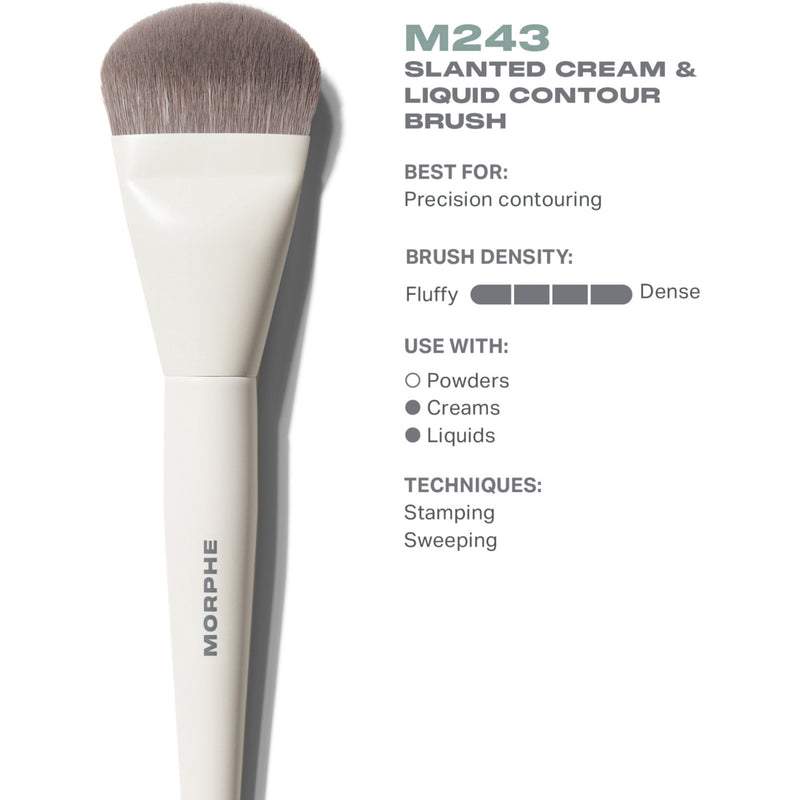 Morphe M243 slanted cream and liquid contour brush, imported from the UK
