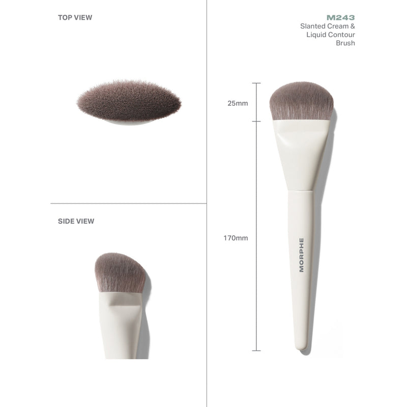 Morphe M243 slanted cream and liquid contour brush, imported from the UK