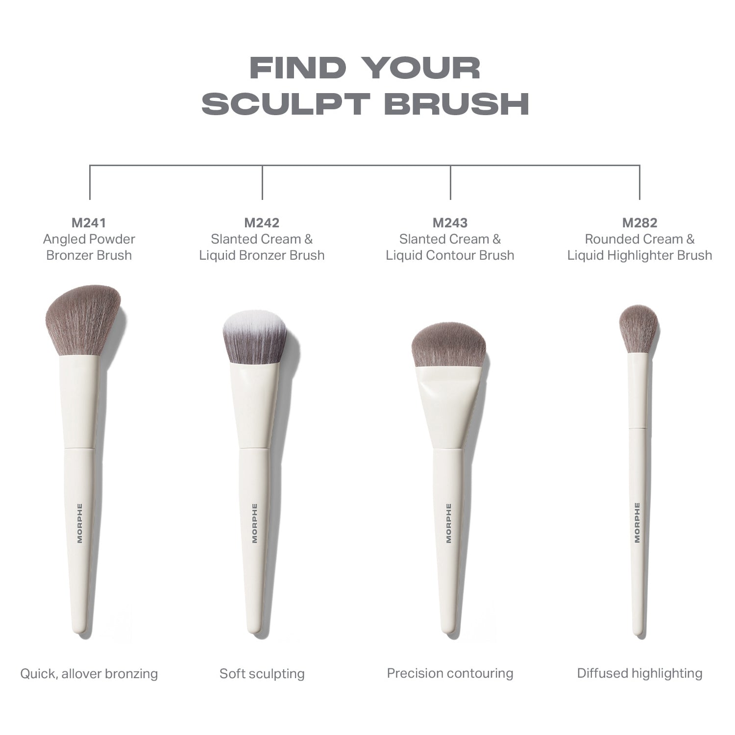 Morphe M243 slanted cream and liquid contour brush, imported from the UK