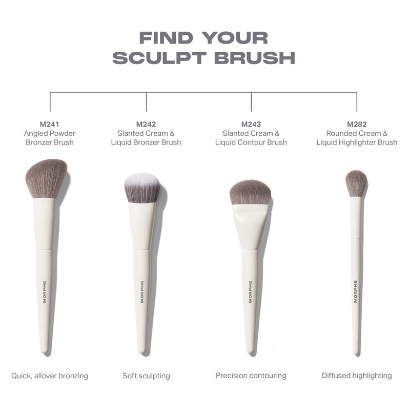 Morphe M243 slanted cream and liquid contour brush, imported from the UK