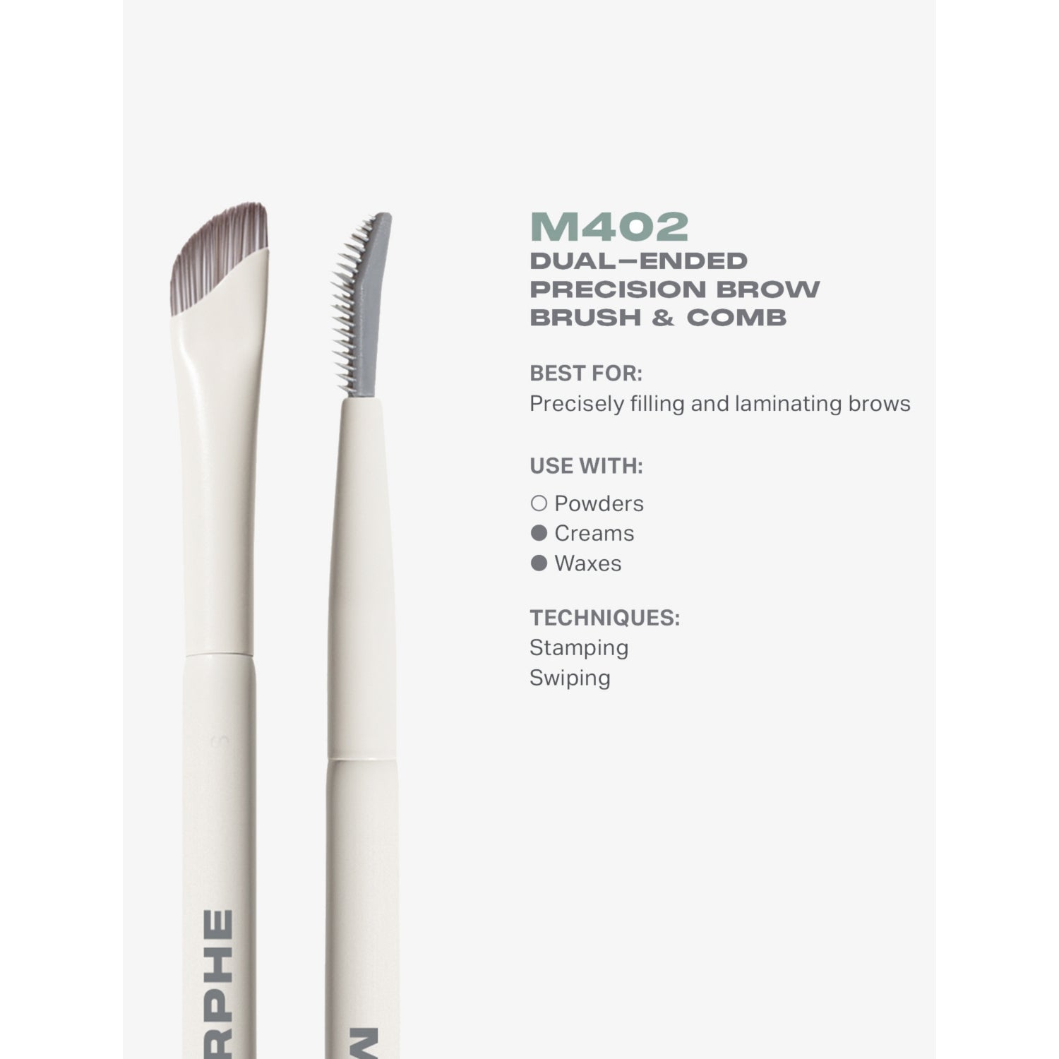 Morphe M402 Precision Brow Brush & Comb - British product