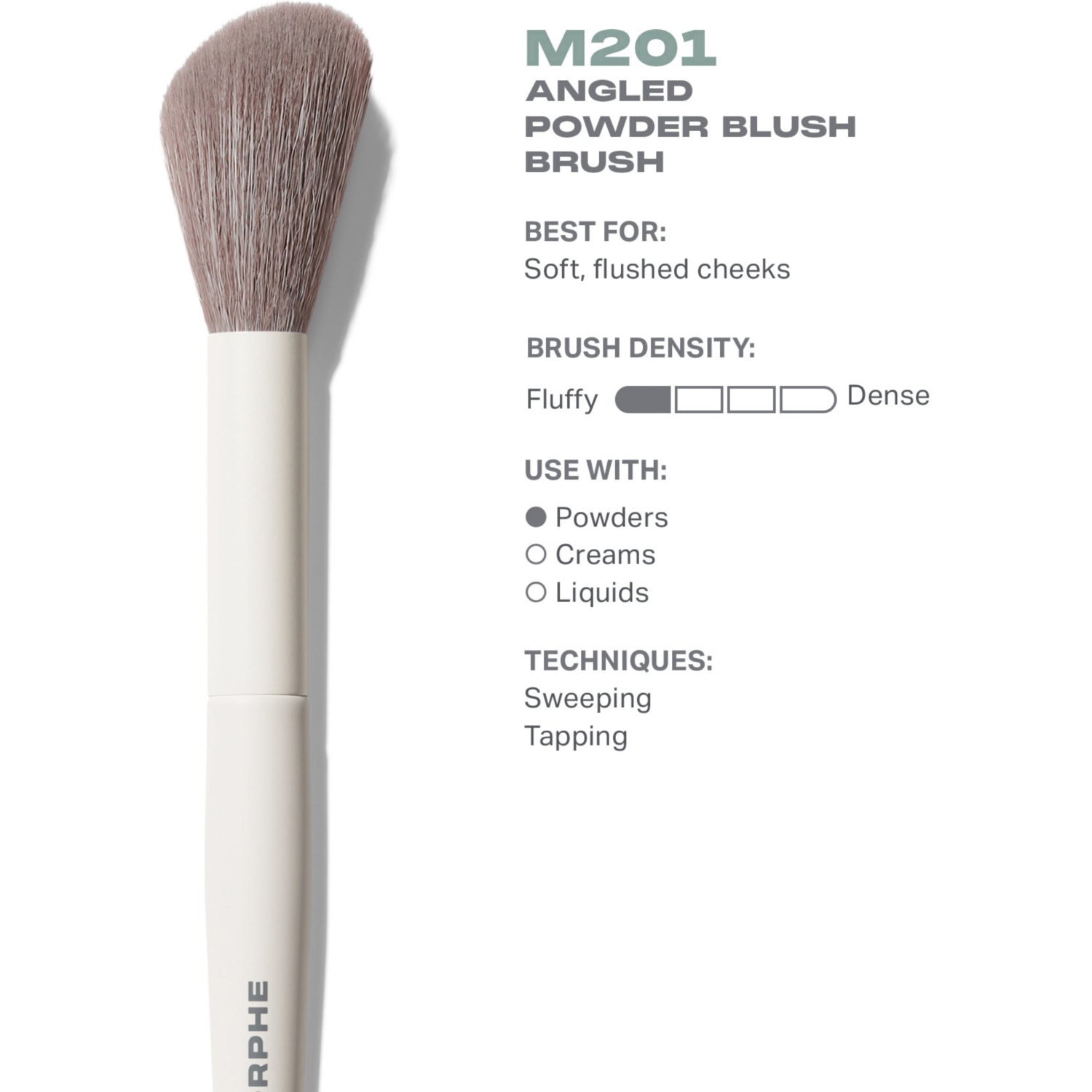 Morphe M201 angled powder blush brush (British brand)