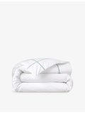 Yves Delorme Athena Celeste bourdon-stitch cotton duvet cover - British product