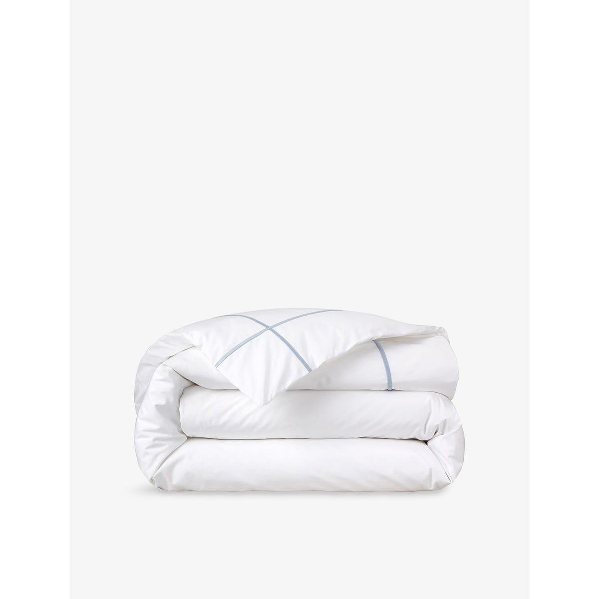 Athena Celeste Bourdon-Stitch Cotton Duvet Cover - Double