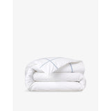 Athena Celeste Bourdon-Stitch Cotton Duvet Cover - Double