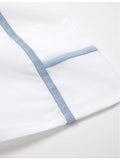 Yves Delorme Athena Celeste cotton flat sheet, imported from the UK
