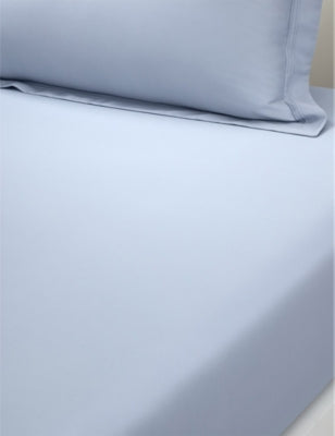 Yves Delorme Triomphe Celeste Cotton Fitted Sheet