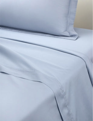 Yves Delorme Triomphe Celeste Cotton Flat Sheet