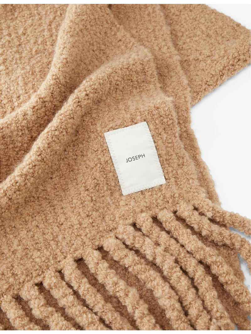 Joseph bouclé wool-blend knitted scarf 205 x 40cm (British brand)
