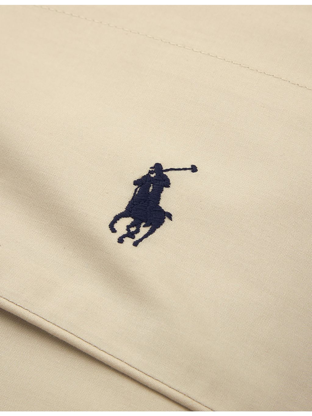 Ralph Lauren Home cotton flat sheet with Polo Pony embroidery, UK version