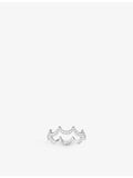 APM Monaco wavy ring with cubic zirconia stones (British brand)