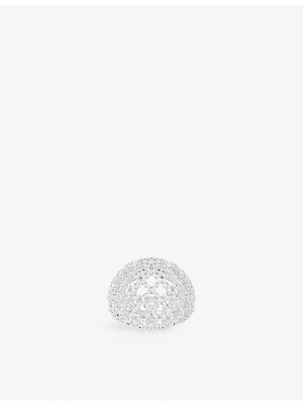 APM Monaco Maille Rivet sterling silver cubic zirconia ring, UK version