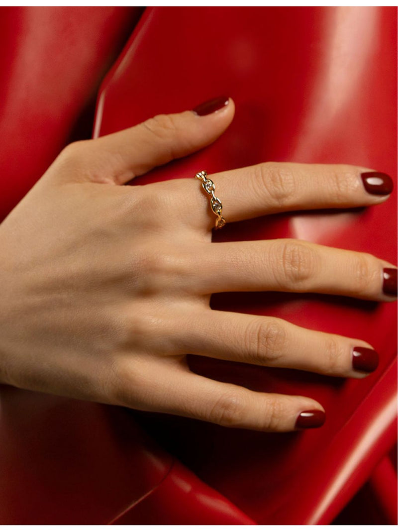 APM Monaco Hiver gold-plated cubic zirconia ring, imported from the UK