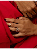 APM Monaco heart pave chain ring with cubic zirconia, UK version