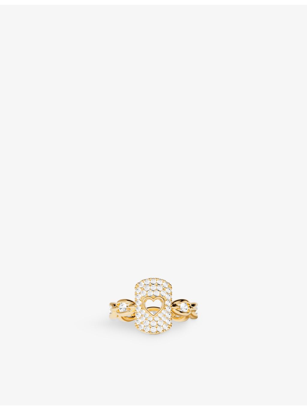APM Monaco heart pave chain ring with cubic zirconia, UK version