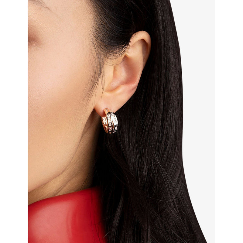 TOI MOI rose gold hoop earrings cubic zirconia sterling silver, imported from the UK
