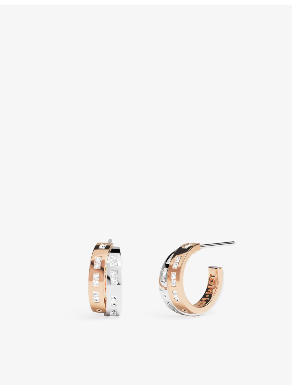 TOI MOI rose gold hoop earrings cubic zirconia sterling silver, imported from the UK