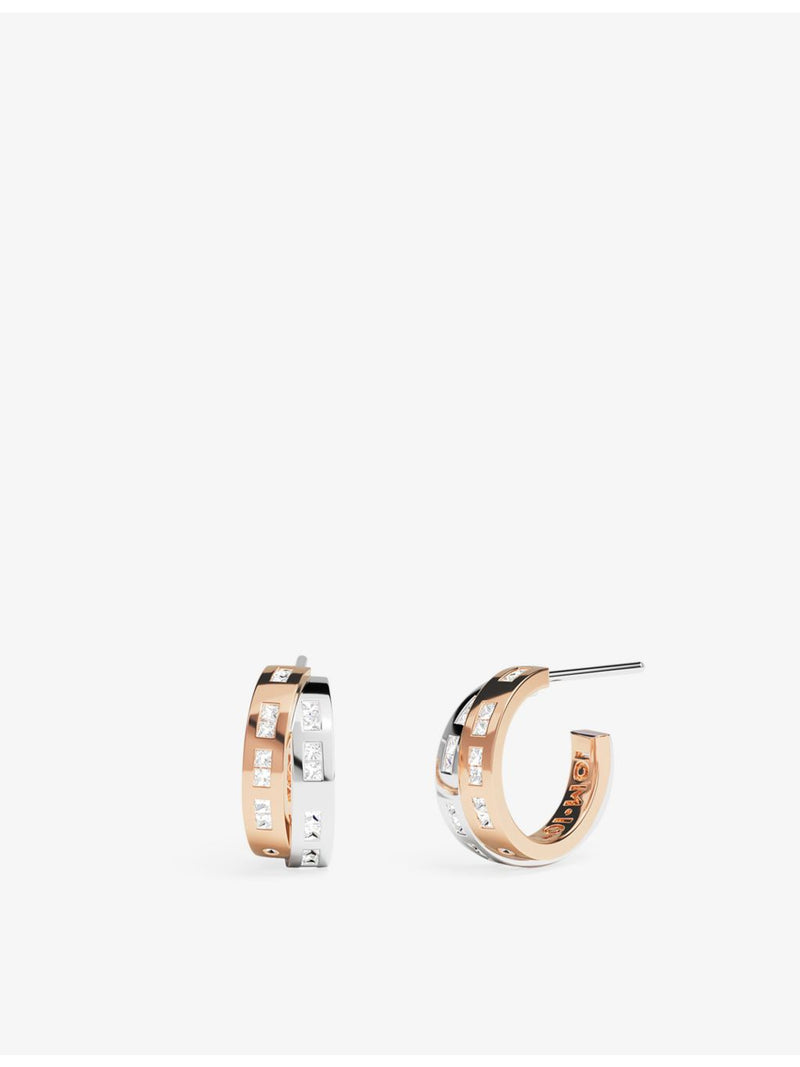 TOI MOI rose gold hoop earrings cubic zirconia sterling silver, imported from the UK