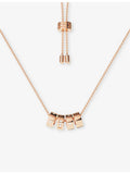 APM Monaco rose gold-plated pendant necklace with cubic zirconia, imported from the UK