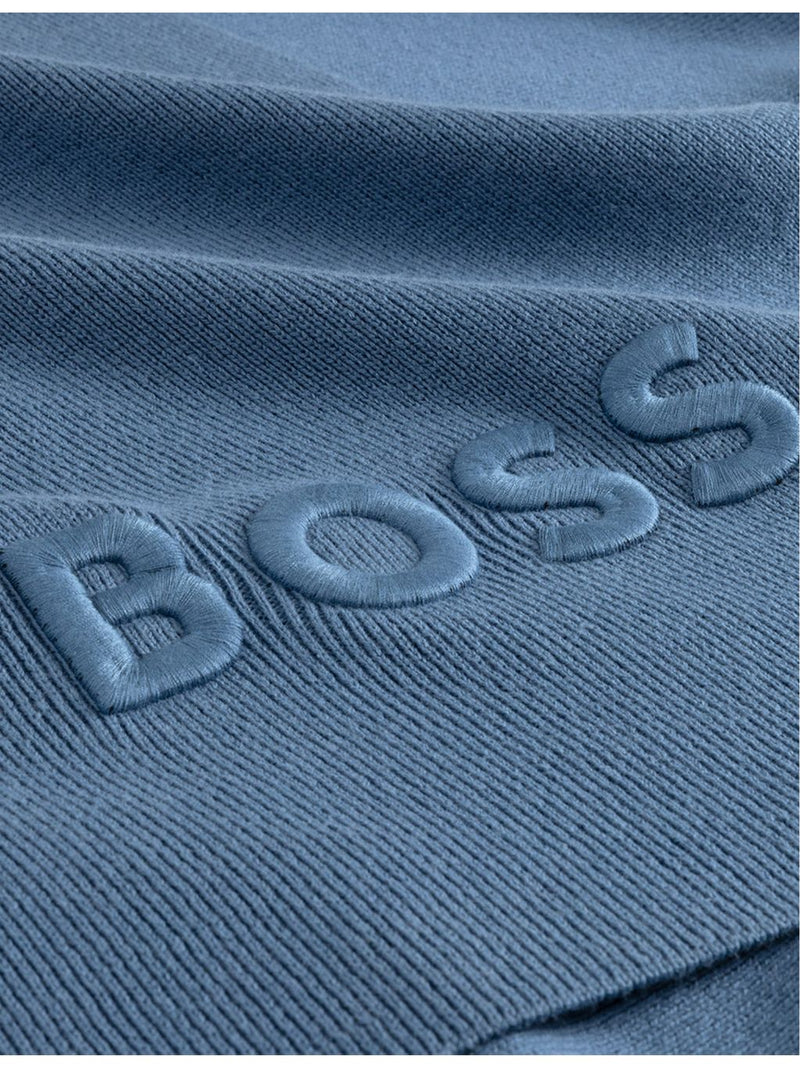 BOSS knitted throw logo-embroidered 170cm x 130cm, UK version
