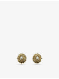 JGJ oval gold-plated faux-pearl clip-on earrings 3.3cm, imported from the UK