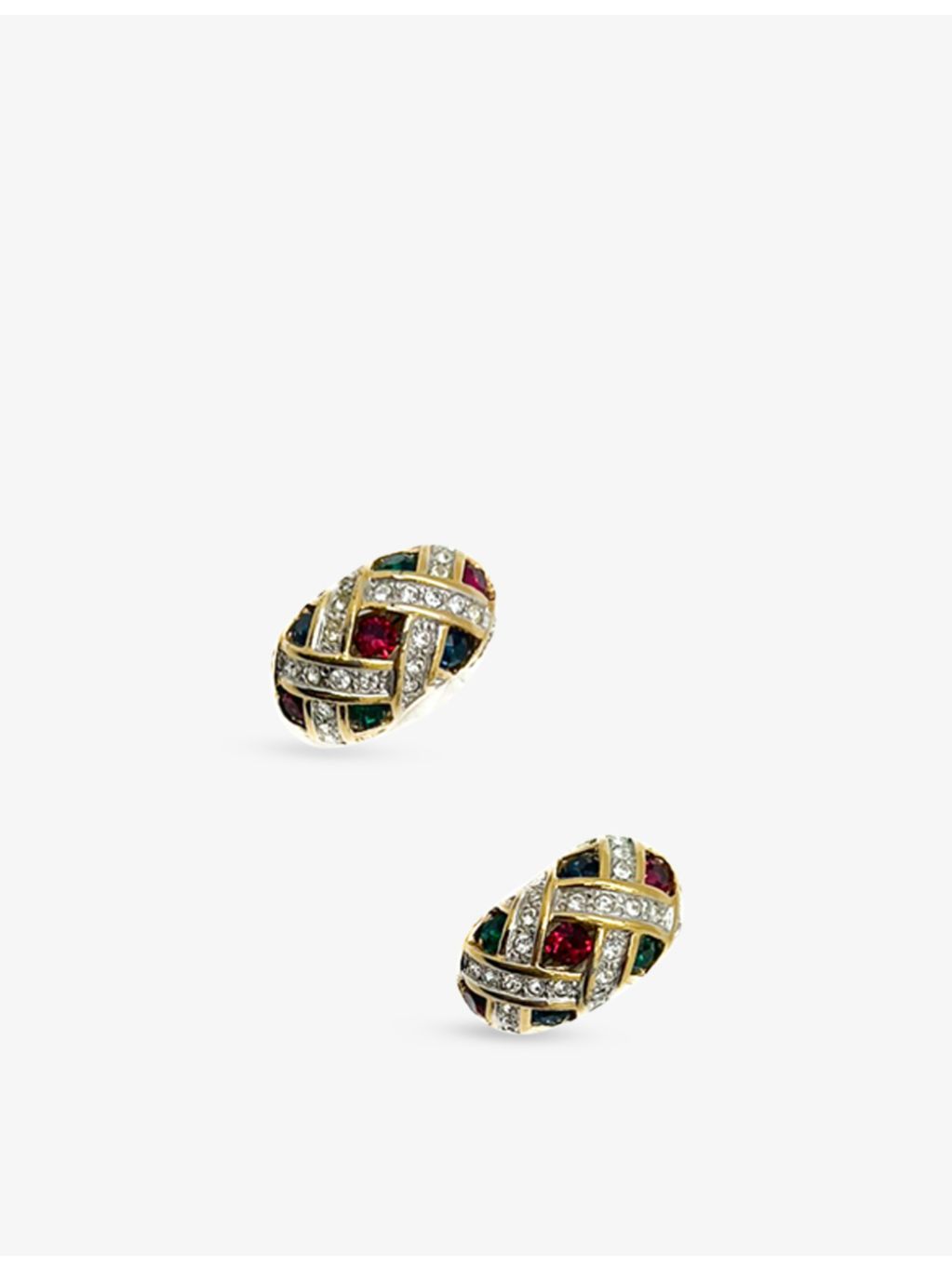 JGJ pave gem gold-plated earrings 2.6cm, imported from the UK