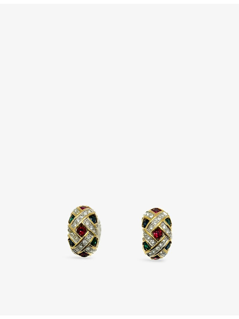 JGJ pave gem gold-plated earrings 2.6cm, imported from the UK