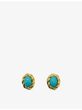 JGJ pre-loved gold-plated cabochon twist clip-on earrings, imported from the UK