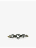 Jennifer Gibson Jewellery heart crystal metal cubic zirconia bracelet 18.5cm, imported from the UK