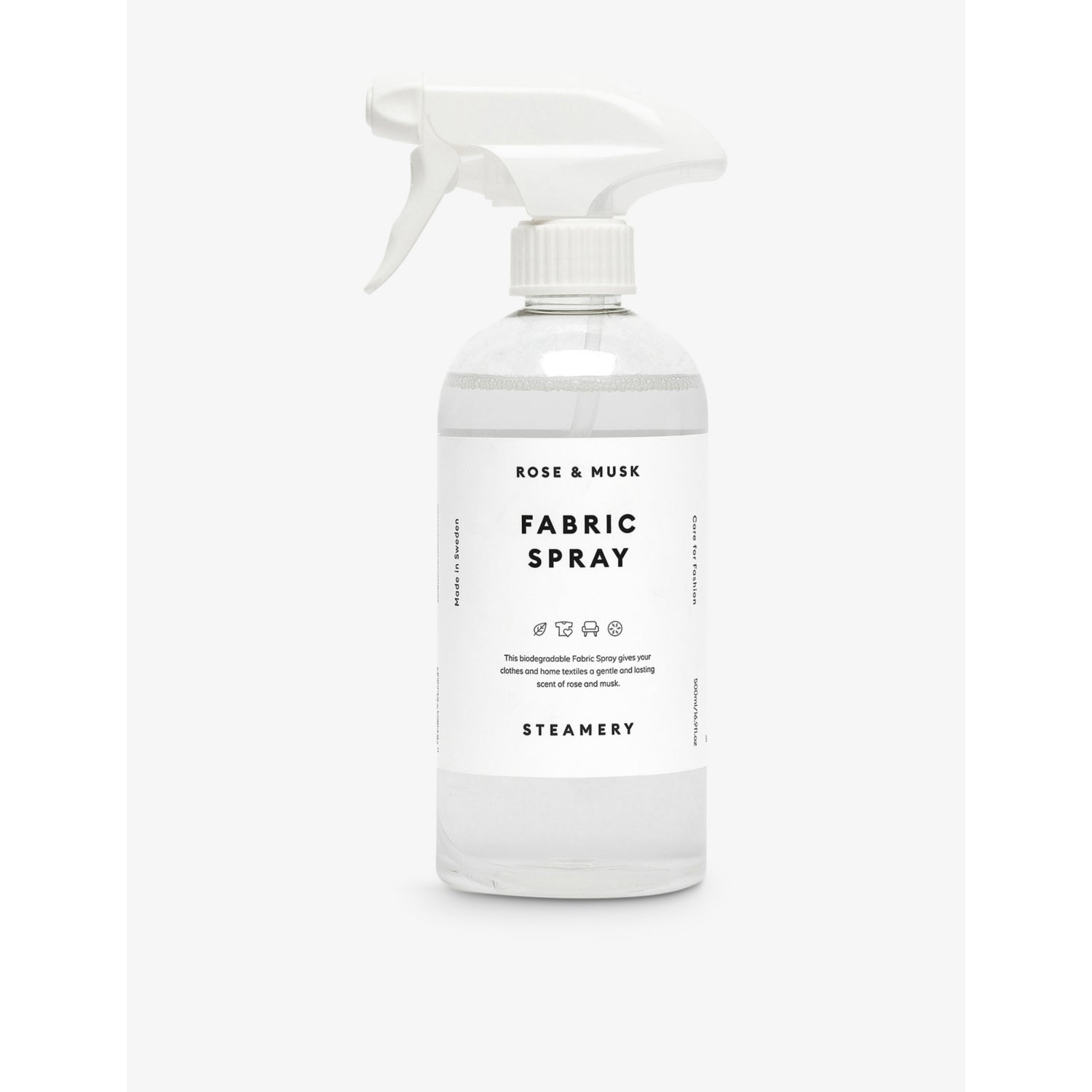 Steamery fabric spray Rose & Musk 500ml, imported from the UK