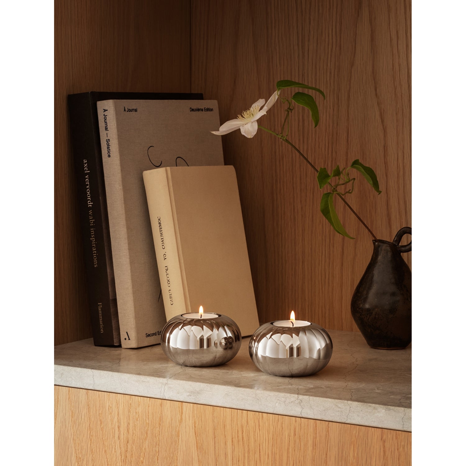 Georg Jensen Bernadotte tealight candleholders set of two (British brand)