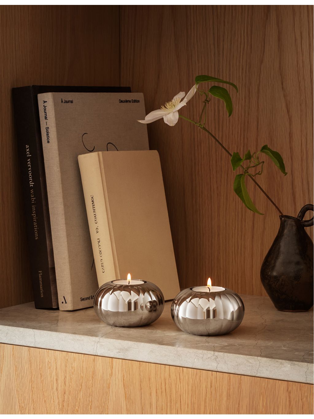 Georg Jensen Bernadotte tealight candleholders set of two (British brand)