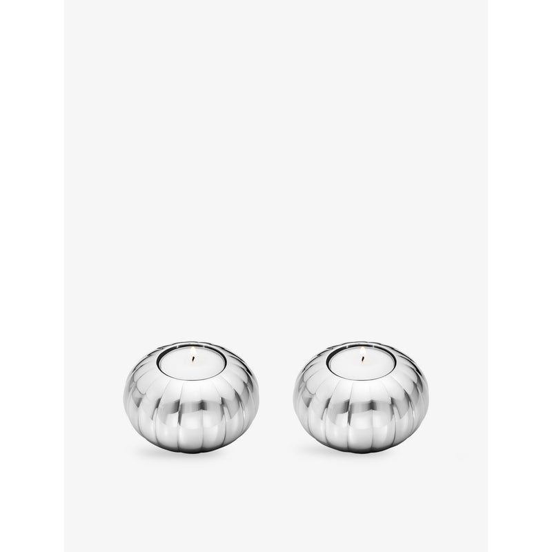 Georg Jensen Bernadotte tealight candleholders set of two (British brand)