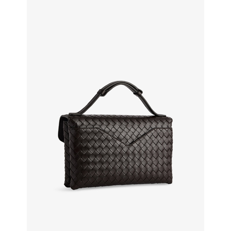 Bottega Veneta Knot Lock leather top-handle bag, imported from the UK
