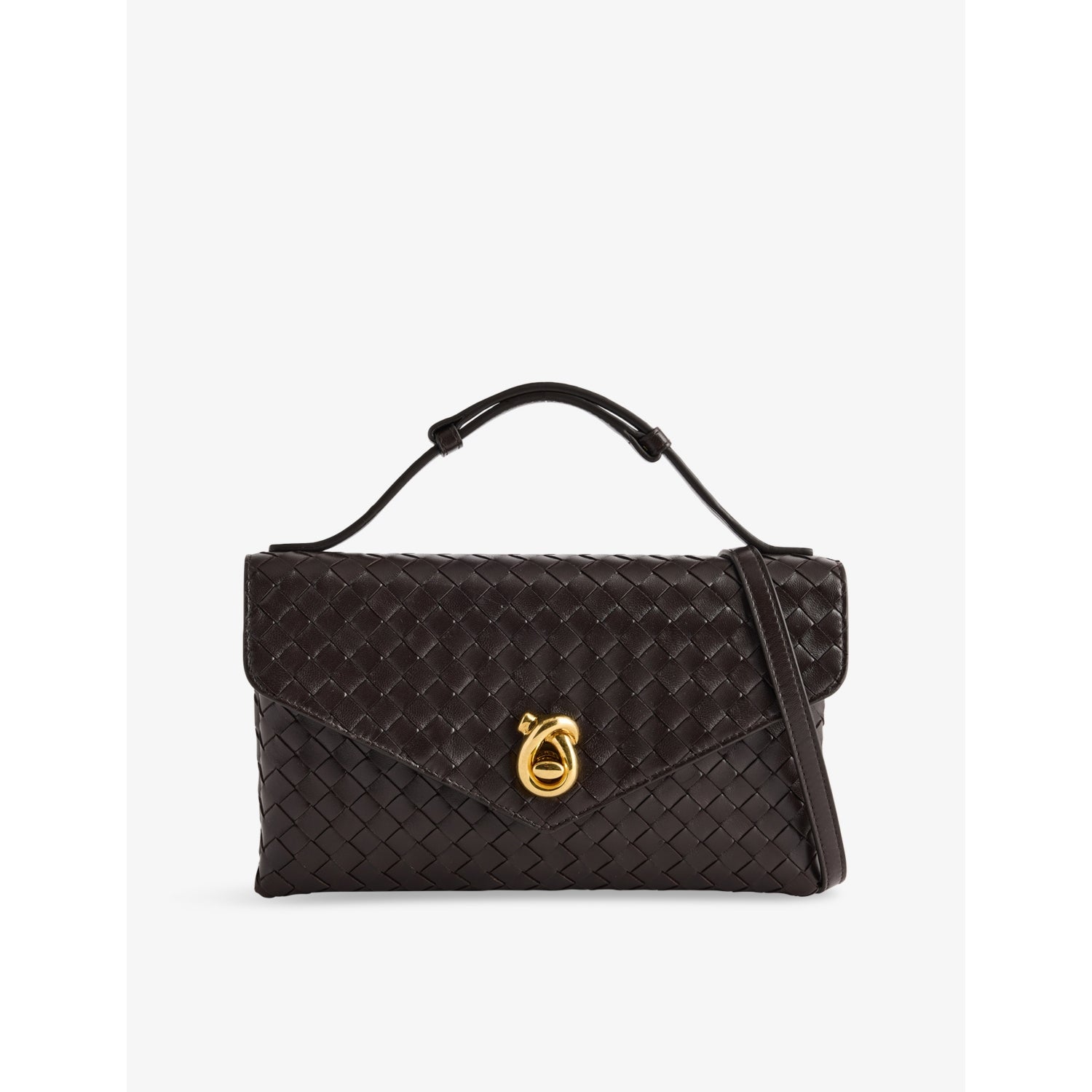 Bottega Veneta Knot Lock leather top-handle bag, imported from the UK