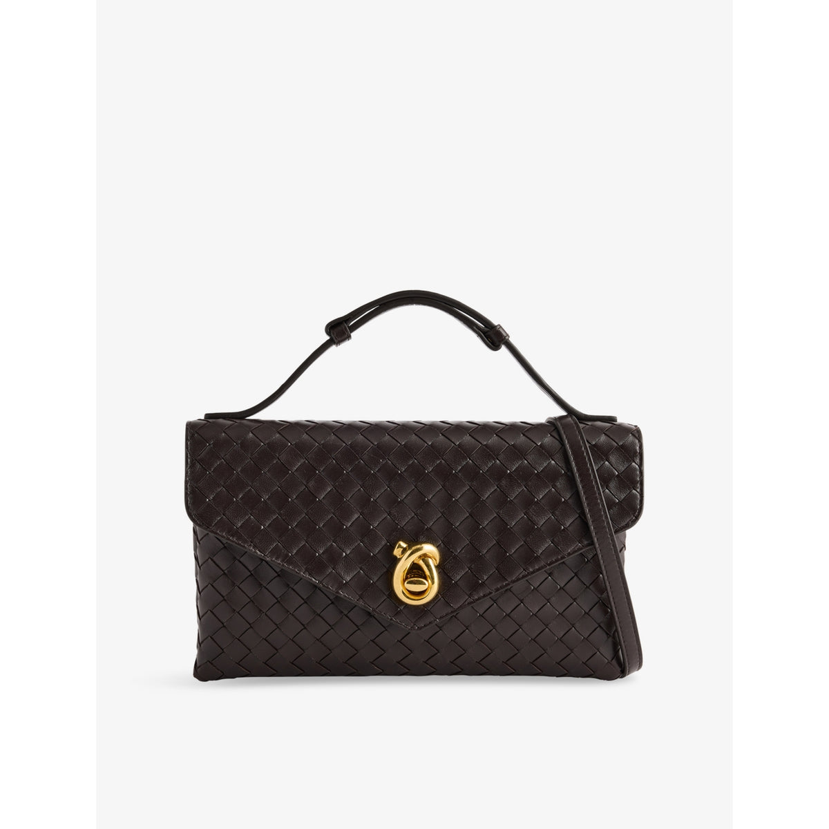 Bottega Veneta Knot Lock leather top-handle bag, imported from the UK