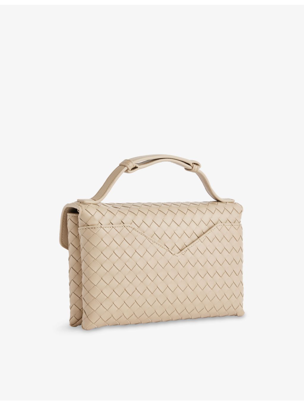 Bottega Veneta Knot Lock leather top-handle bag, imported from the UK