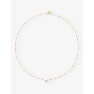 selfridges Monica Vinader Mini Heart 14ct Yellow-Gold and 0.04ct Lab-Grown Diamond Necklace- Buy online at McGrocer