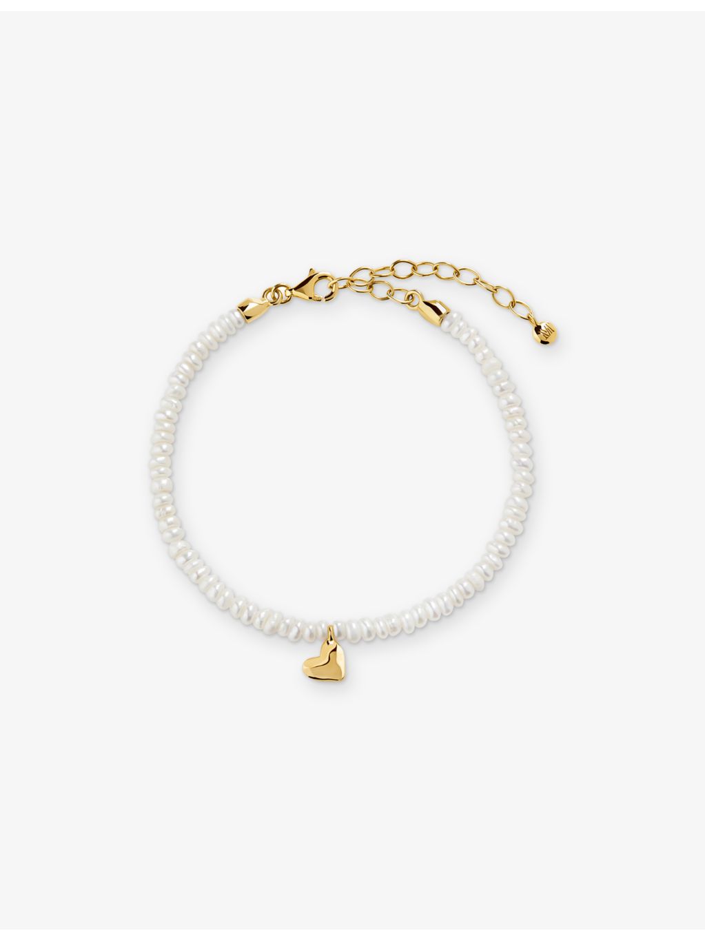 Monica Vinader heart mini pearl bracelet, imported from the UK
