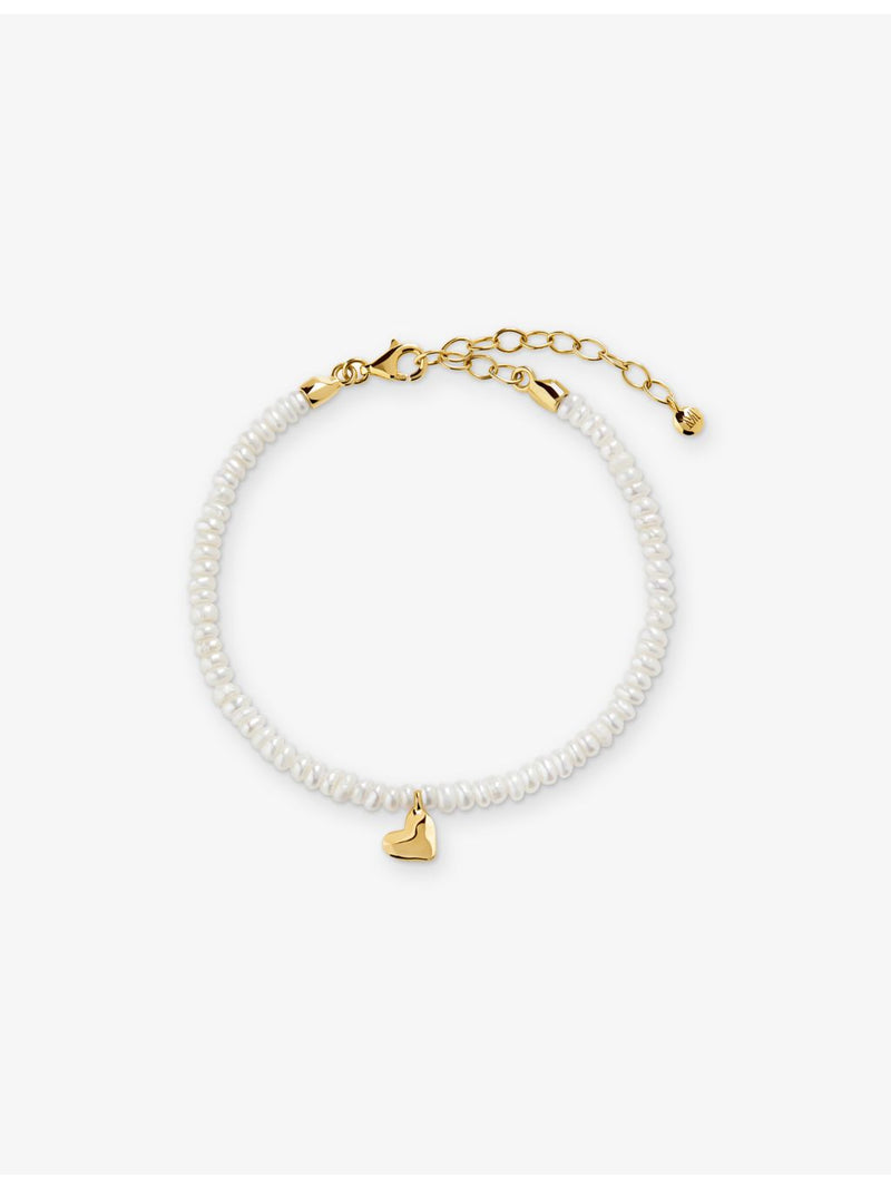 Monica Vinader heart mini pearl bracelet, imported from the UK