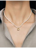 Monica Vinader pearl necklace 18ct gold-plated vermeil, imported from the UK