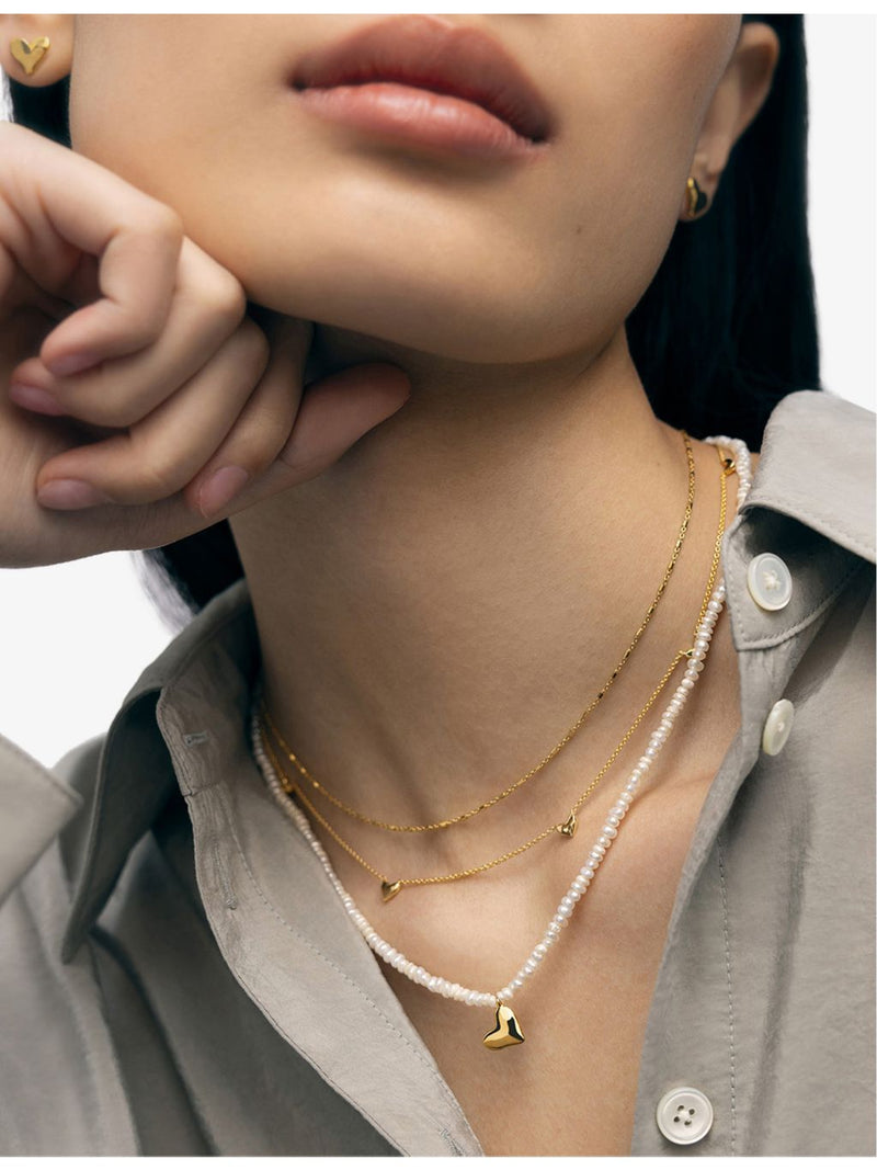 Monica Vinader pearl necklace 18ct gold-plated vermeil, imported from the UK