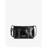 Sunny Mood Wing-Embellished Leather Shoulder Bag - NOIR