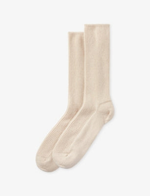 The White Company ribbed cashmere bed socks (British brand)