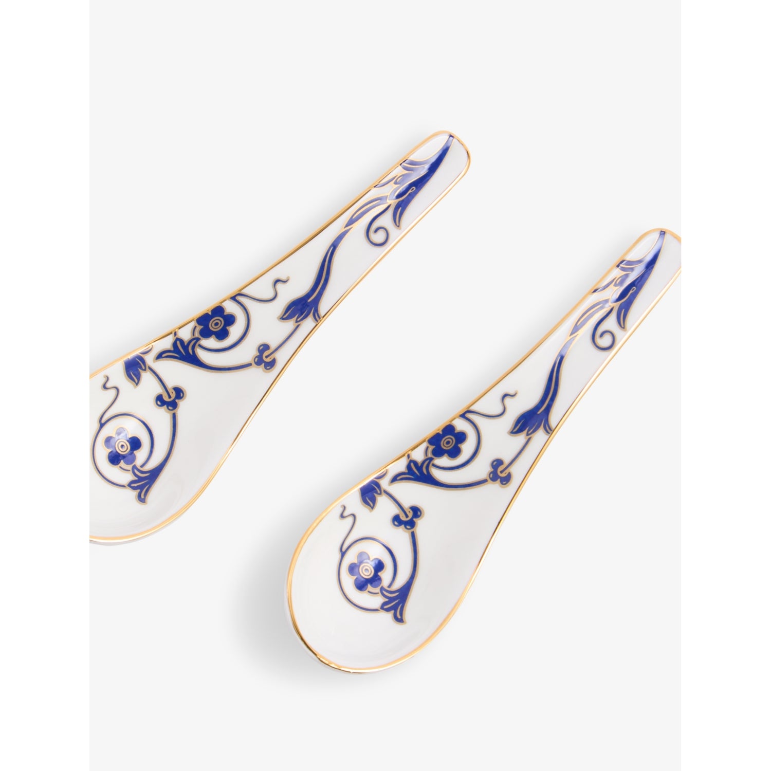 Wedgwood Renaissance Gold bone china soup spoons, set of two (British brand)