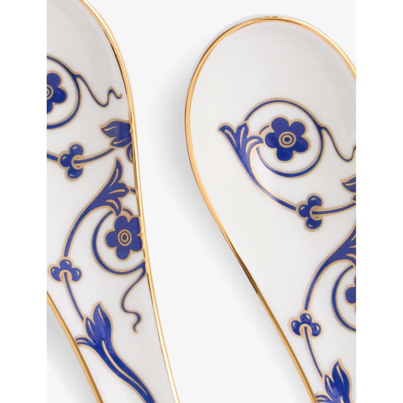 Wedgwood Renaissance Gold bone china soup spoons, set of two (British brand)