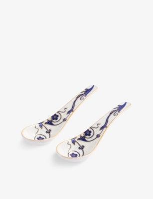 Wedgwood Renaissance Gold bone china soup spoons, set of two (British brand)
