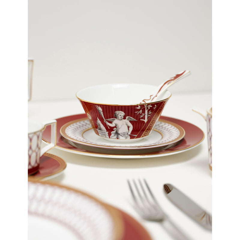 Wedgwood bone china soup spoon, Renaissance Red set, imported from the UK